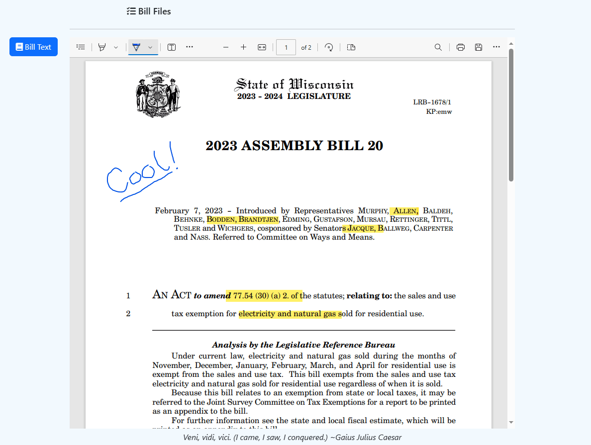 Legislation Page Redesign